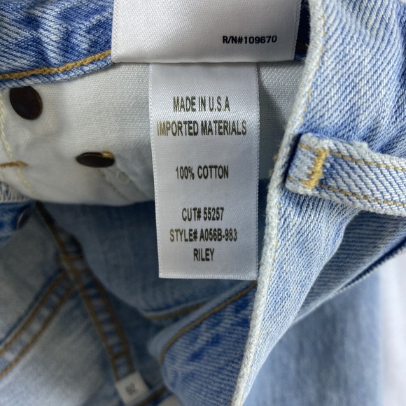 Agolde Jeans Sz 26 "Shatter" Wash Distressed Riley High Rise Straight USA Made - Picture 8 of 16